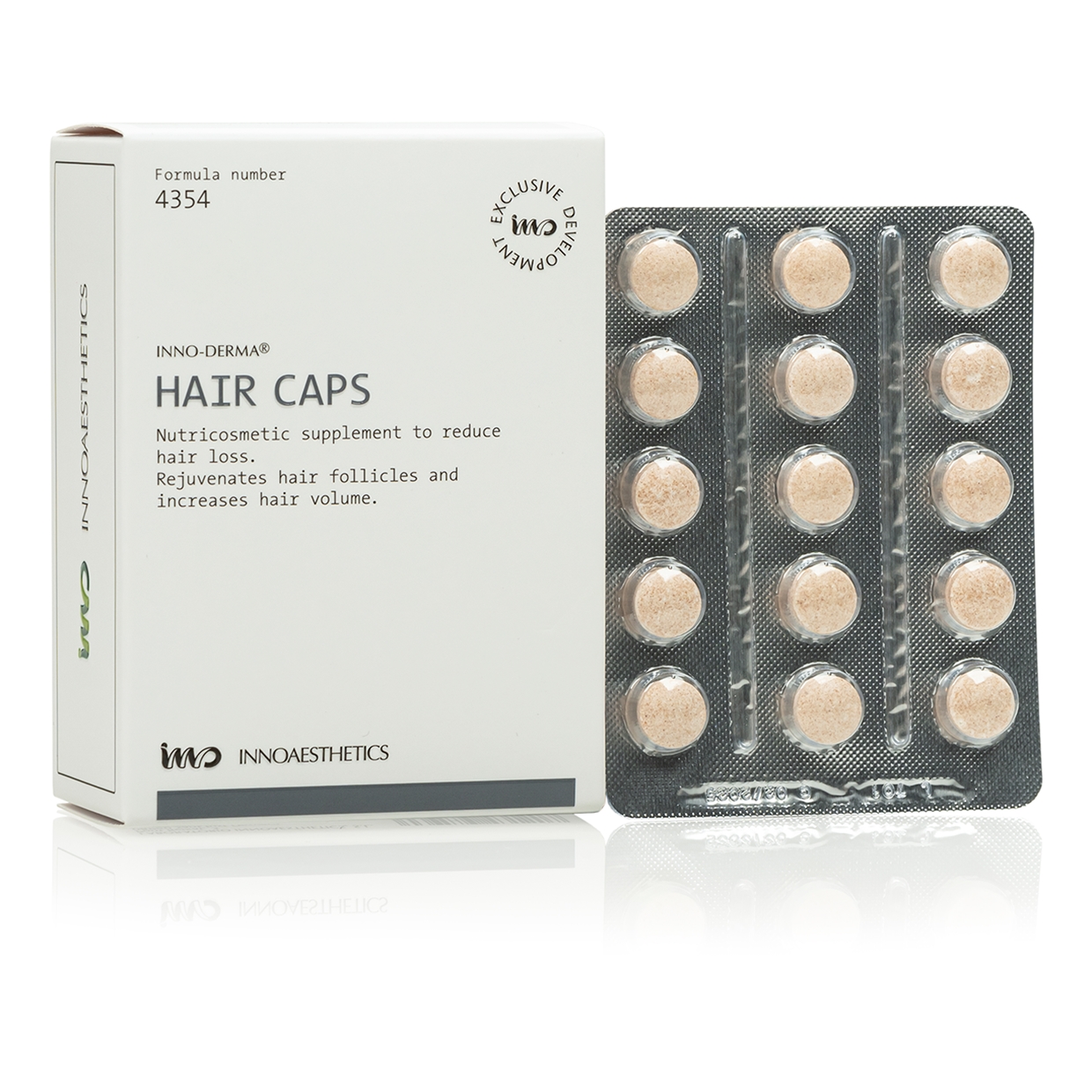 INNO Derma Hair Caps: Ganzheitliche Lösung für kräftiges Haarwachstum bei Haarausfall / Tabletten - 60 St.